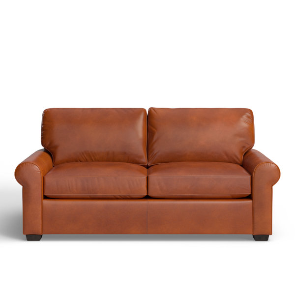 Turner roll arm online leather armchair